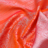 Vibrant Orange Kanjivaram Saree With Meenakari Design