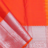 Vibrant Orange Kanjivaram Saree With Meenakari Design