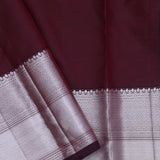 Dark Sienna Kanjivaram Saree With Silver Zari Work