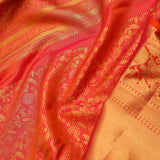 Vibrant Orange Kanjivaram Saree With Gold Zari Work