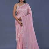 Soft Pink Tissue Organza Saree