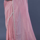 Soft Pink Tissue Organza Saree