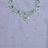 Pistachio Green Organza Saree With Scallop Border