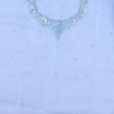 Sky Blue Tissue Organza Saree With Scallop Border