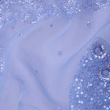 Baby Blue Tissue Organza Saree With Scallop Border