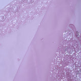 Lavender Tissue Organza Saree With Scallop Border