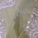 Light Pista Green Georgette Tissue Saree