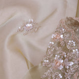 Warm Gray Organza Tissue Saree With Fancy Border