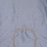 Jet Gray Organza Tissue Saree With Fancy Border