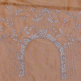 Peach Georgette Tissue Saree With Sequins Work