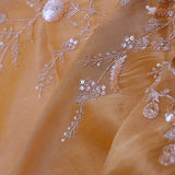 Peach Georgette Tissue Saree With Scallop Border