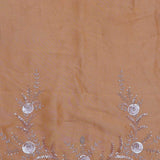 Peach Georgette Tissue Saree With Scallop Border