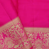 Soft Peach Kanjivaram Saree Wiith Pink Border