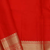 Vibrant Orange Kanjivaram Saree With Gold Zari Border