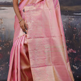 Rose Pink Kanjivaram Saree With Intricate Design