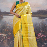 Golden Yellow Kanjivaram Saree