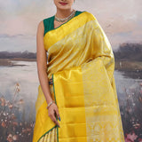 Golden Yellow Kanjivaram Saree