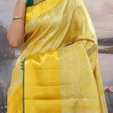 Golden Yellow Kanjivaram Saree