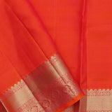 Vibrant Orange Kanjivaram Saree With Floral Design