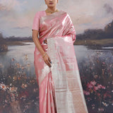 Dusty Pink Kanjivaram Tissue Saree