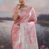Dusty Pink Kanjivaram Tissue Saree