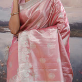 Dusty Pink Kanjivaram Tissue Saree