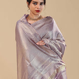 Amethyst Purple Kanjivaram Saree With Designer Border
