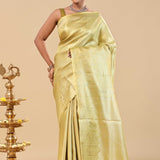 Moccasin Kanjivaram Saree With Gold Zari