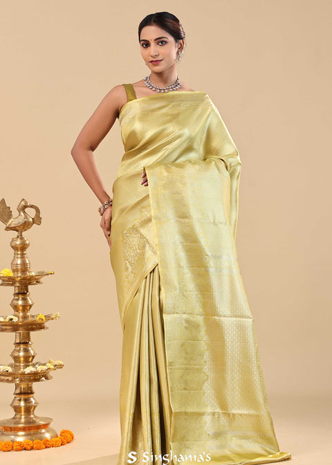 <img> Moccasin Kanjivaram Saree With Gold Zari