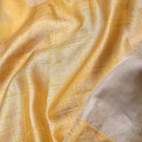 Golden Kanjivaram Saree With Silver Border