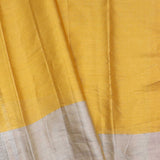 Golden Kanjivaram Saree With Silver Border