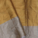Golden Kanjivaram Saree With Silver Border