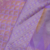 Medium Purple Kanjivaram Saree With Silver And Gold Zari Work