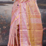 Lavender Rose Kanjivaram Saree With Meenakari Design