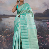 Turquoise Kanjivaram Saree