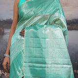 Turquoise Kanjivaram Saree