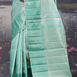 Turquoise Kanjivaram Saree