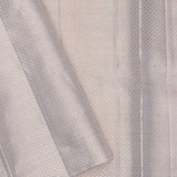 White Kanjivaram Saree With Silver Zari