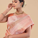 Oriental Pink Kanjivaram Saree With Zari Weaving