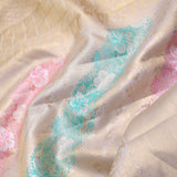 Beige Kanjivaram Saree With Gold Zari Border