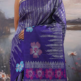 Deep Violet Kanjivaram Saree With Gold Zari Design