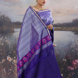 Deep Violet Kanjivaram Saree With Gold Zari Design