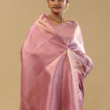 Light Pink Kanjivaram Tissue Saree With Abstract Design