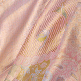Peach Kanjivaram Tissue Saree With Rangkat Design