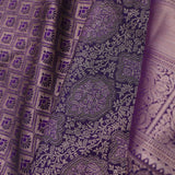 Deep Violet Kanjivaram Saree With Intricate Design
