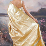 Peach Kanjivaram Tissue Saree