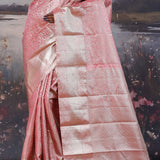 Flamingo Pink Kanjivaram Saree