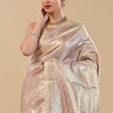 Lilac Kanjivaram Saree With Silver Zari
