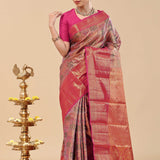 Pastel Kanjivaram Saree With Contrast Border