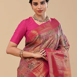 Pastel Kanjivaram Saree With Contrast Border